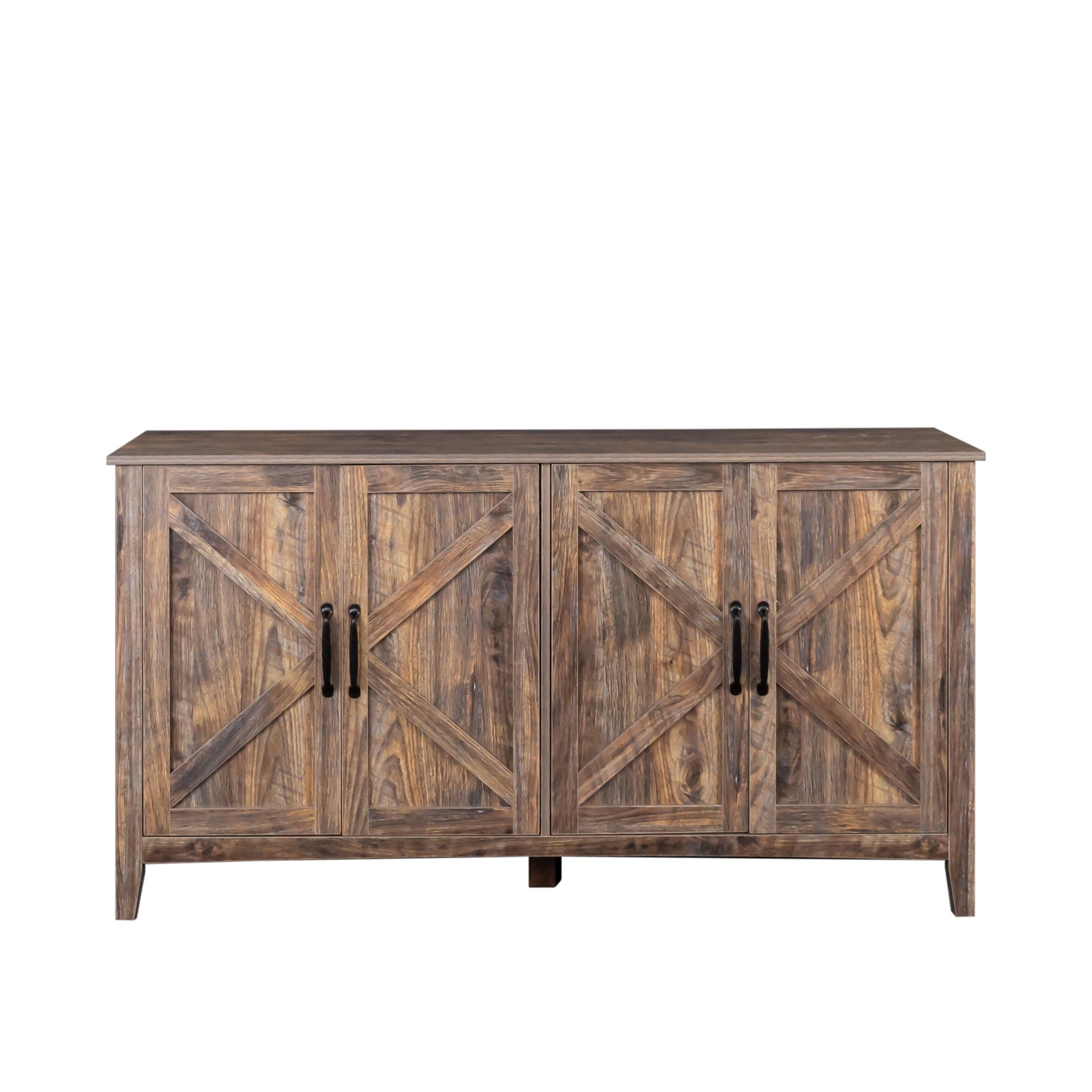 Espresso Cabinet with 4 Doors and 4 open shelves