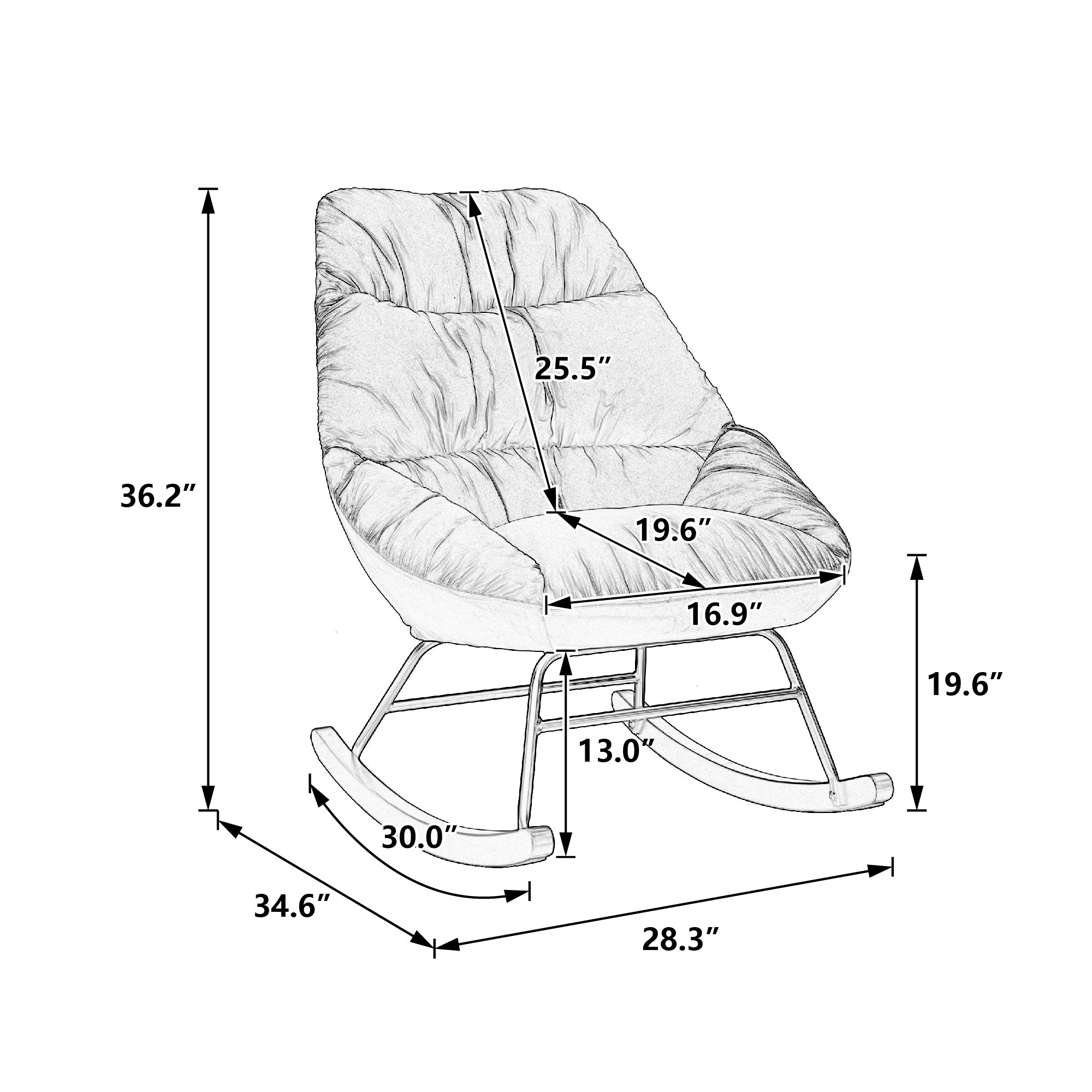Upholstered Seat Rocking Chair