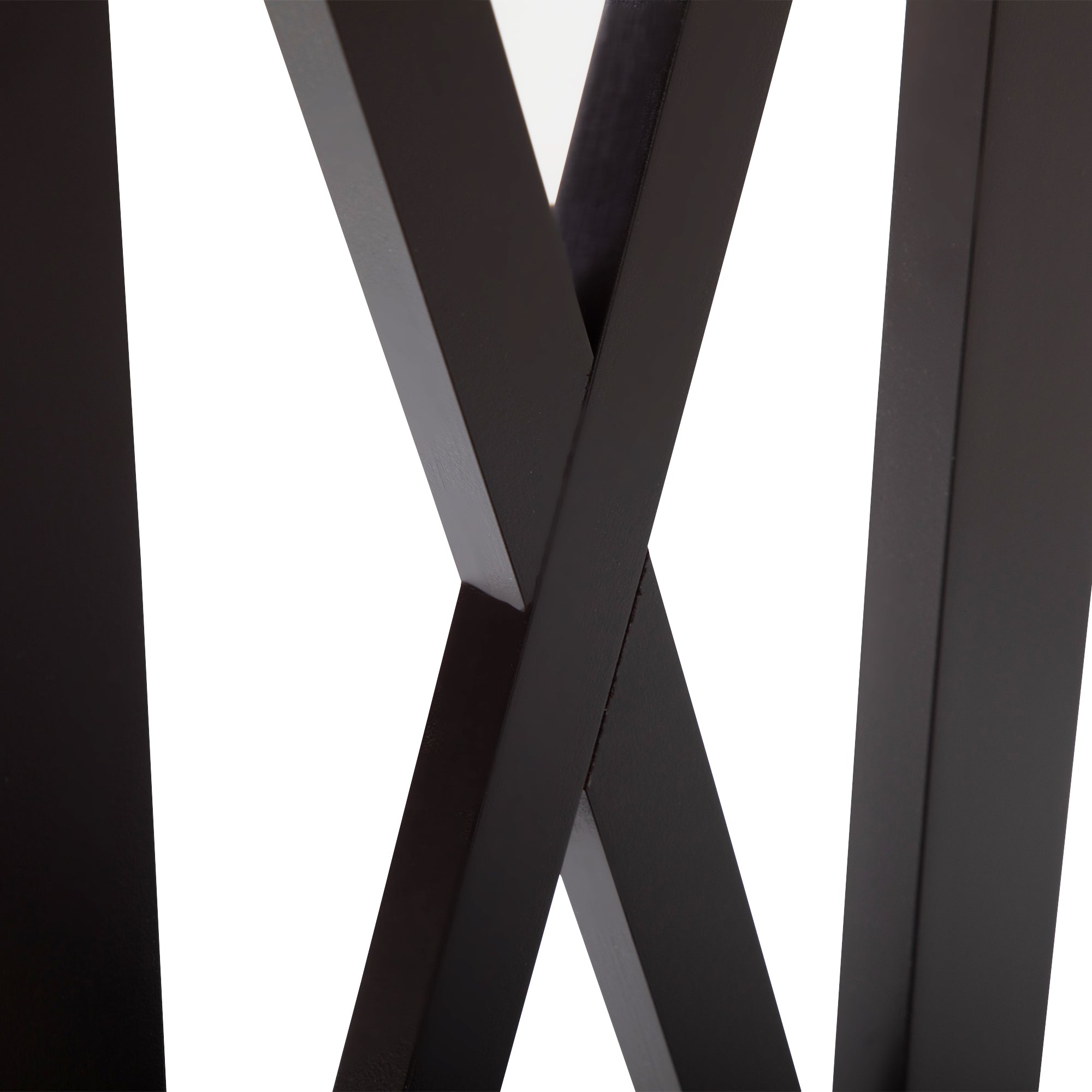 31.5"H Modern Console Table with Dog/Cat Bowls, X Frame Narrow Sofa Table - Brown and Black
