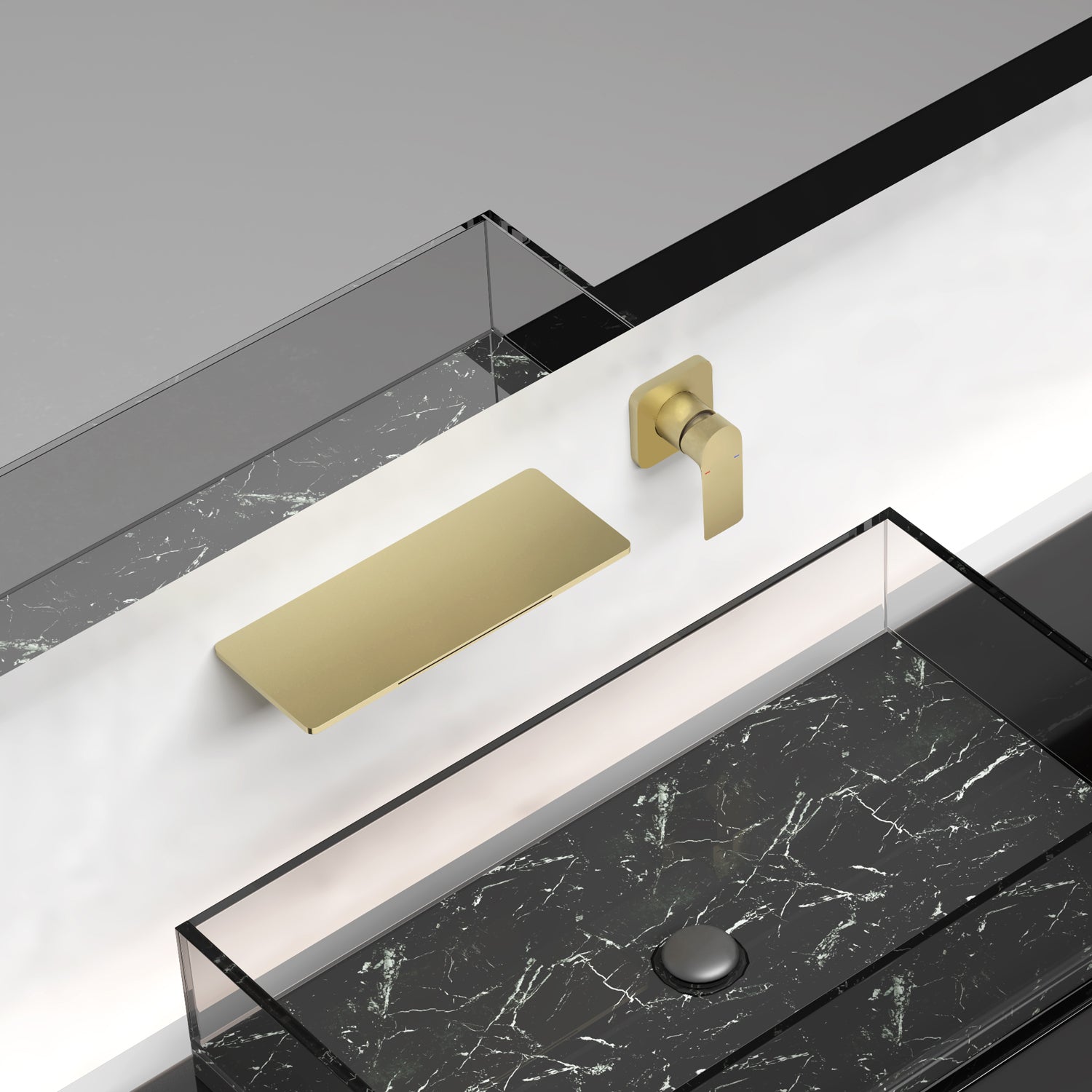 Waterfall Bathroom Sink Faucet - Gold