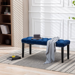 Velvet Dining Bench Bedroom Bench - Blue