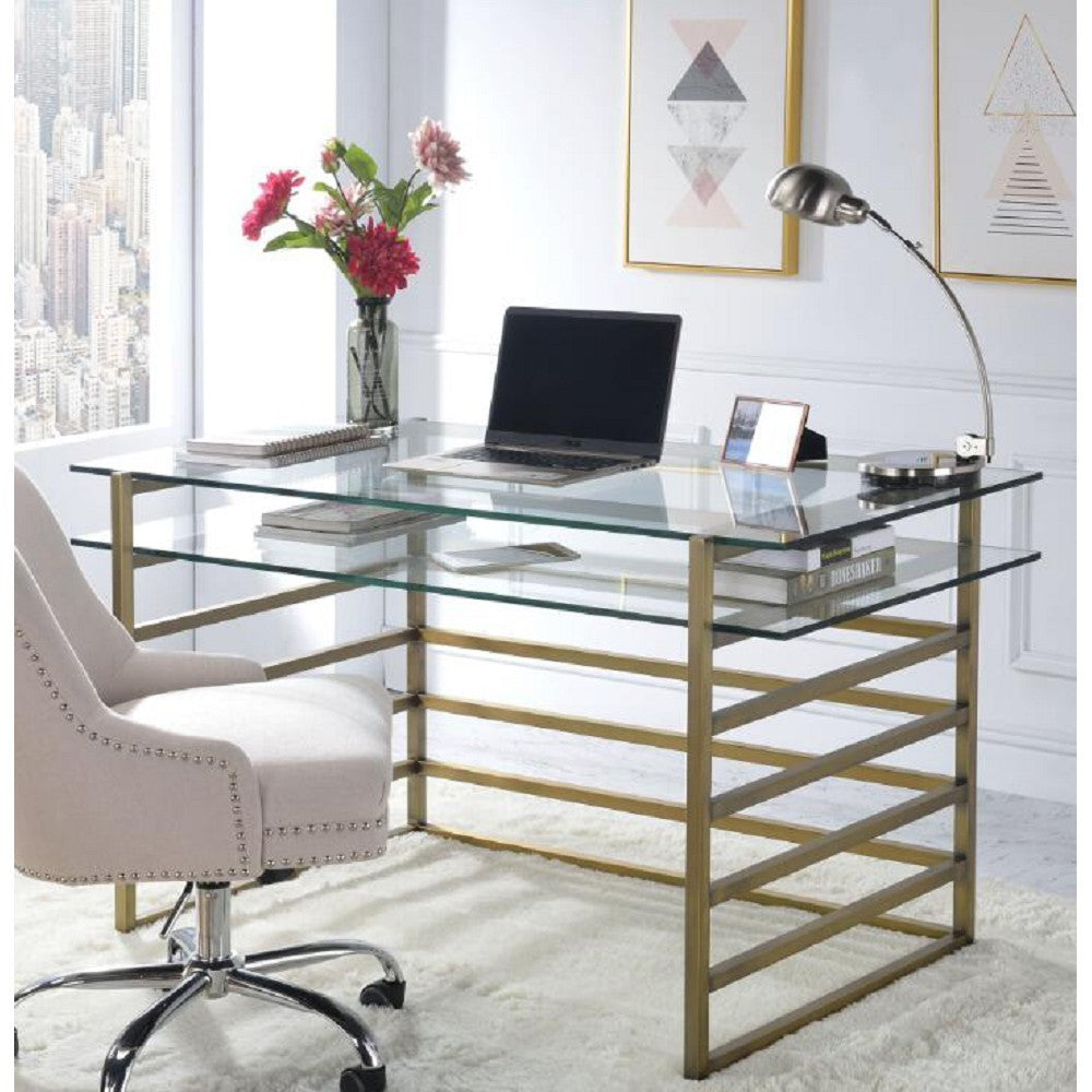 Antique Gold & Clear Glass