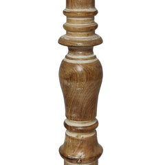 Handcrafted Distressed Wooden Candle Holder with Pedestal Body (Set of 3) - Brown
