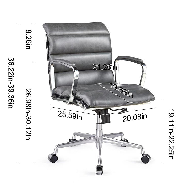 Modern Swivel Office Desk Chair Luxury Executive Boss Ergonomic Computer Chair - Antique Gray