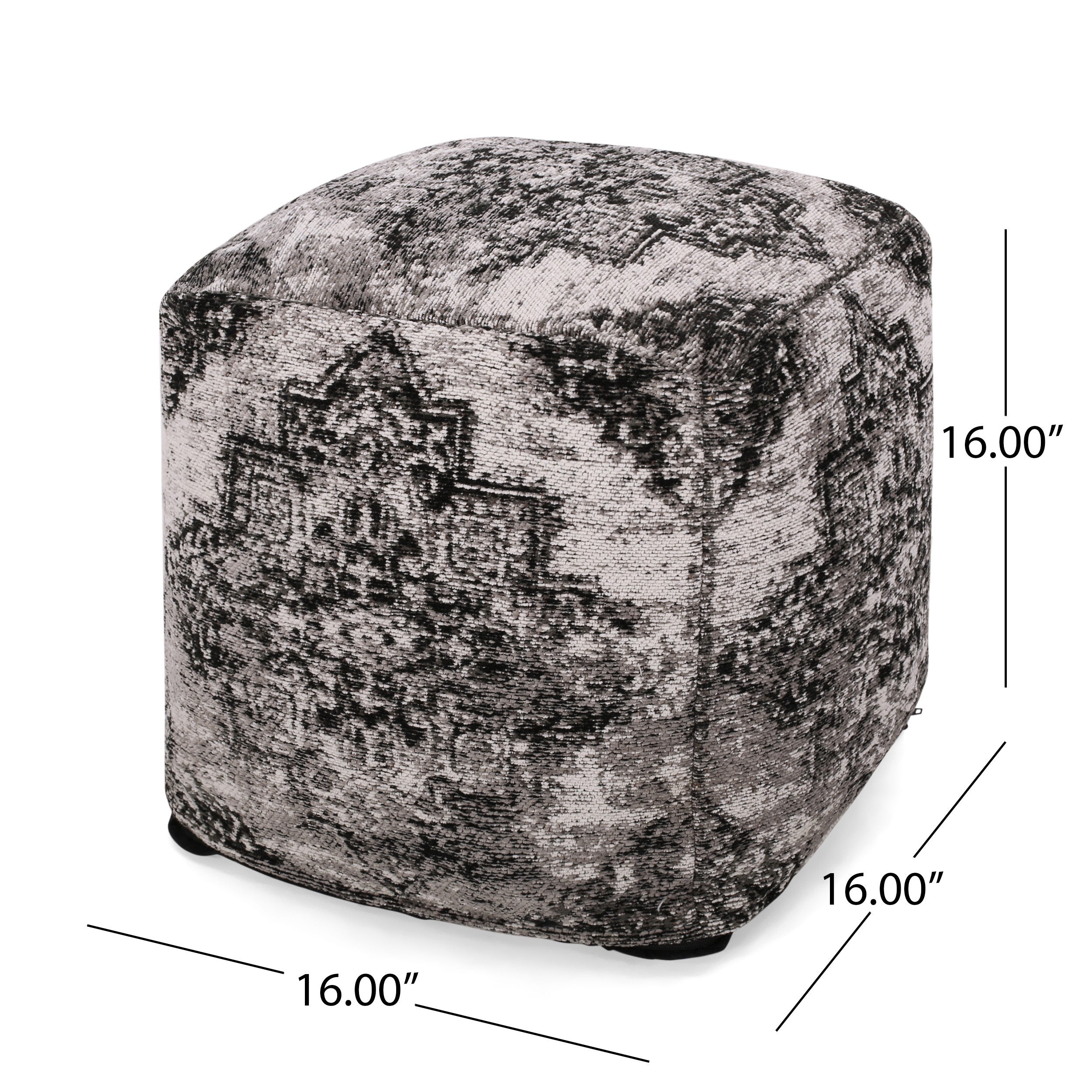 Boho Hand Loomed Fabric Cube Pouf
