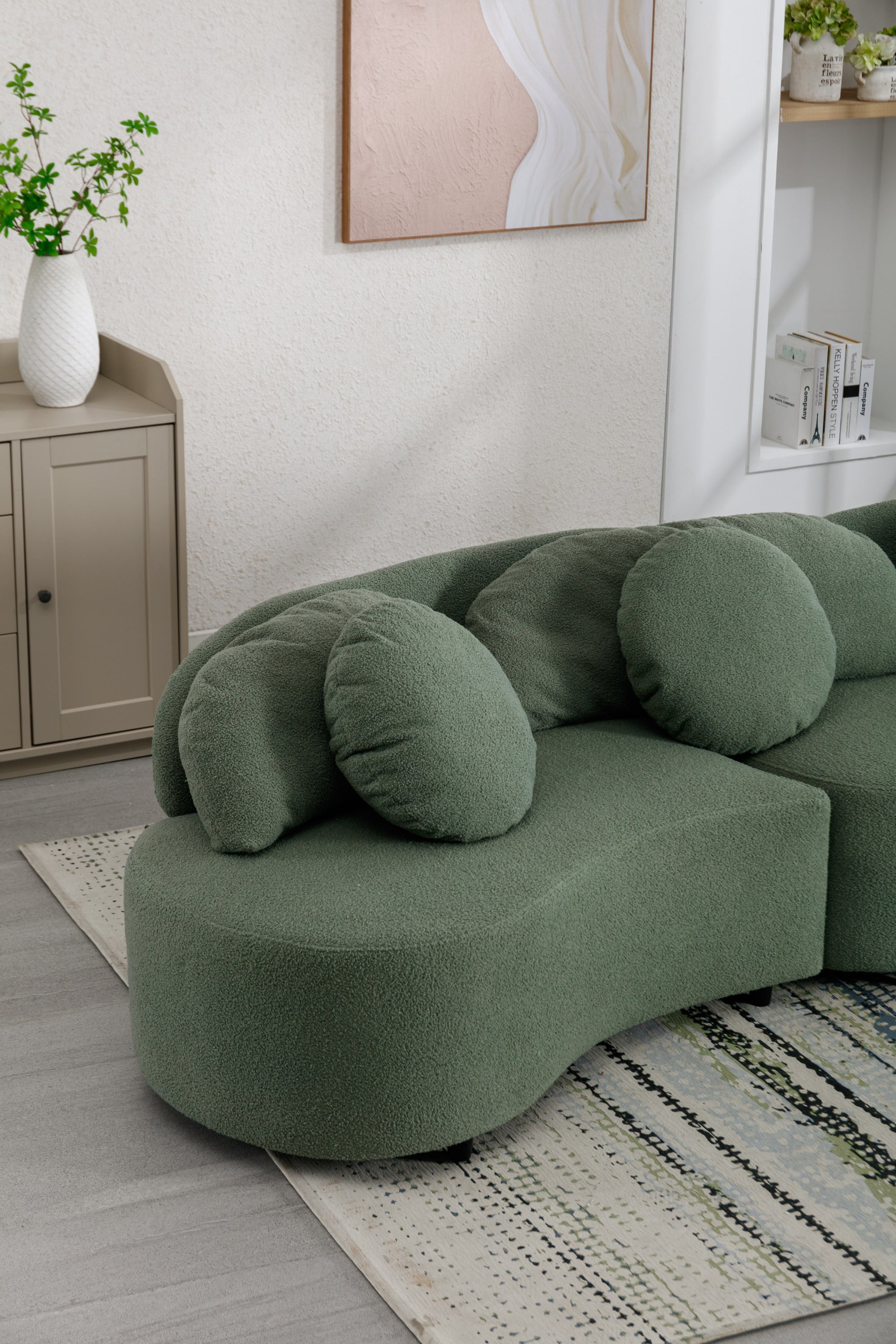 103.9" Modern Living Room Sofa Velvet Upholstered Couch Furniture - Green