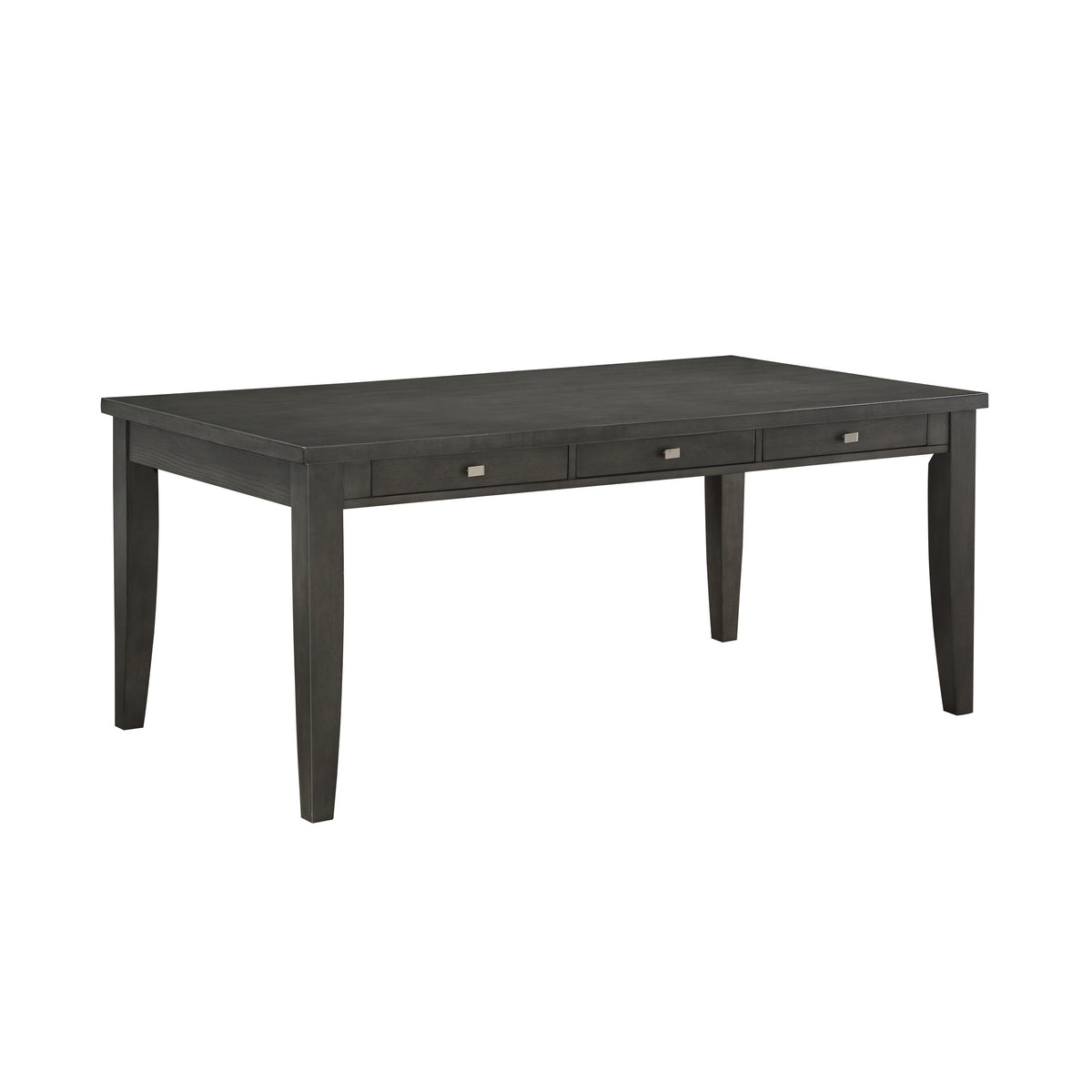 Dining Table with 6x Storage Drawers Casual Dining Furniture (1 table) - Gray Finish