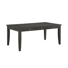 Dining Table with 6x Storage Drawers Casual Dining Furniture (1 table) - Gray Finish