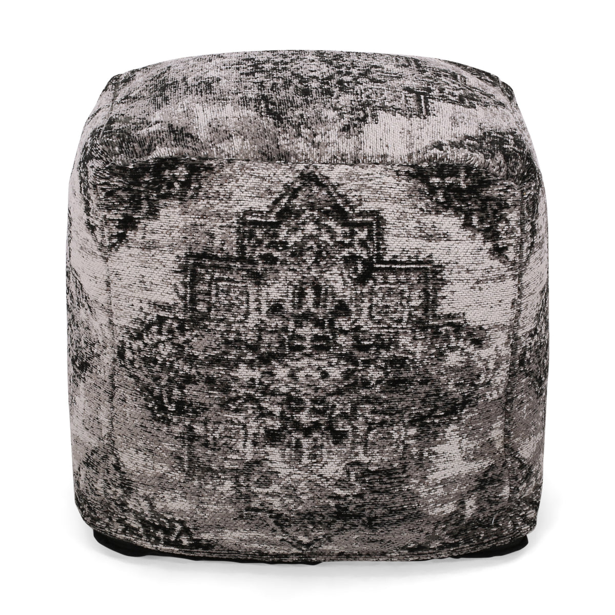 Boho Hand Loomed Fabric Cube Pouf