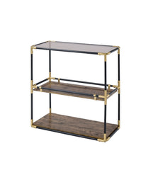 Console Table - Black/Gold & Smoky Glass