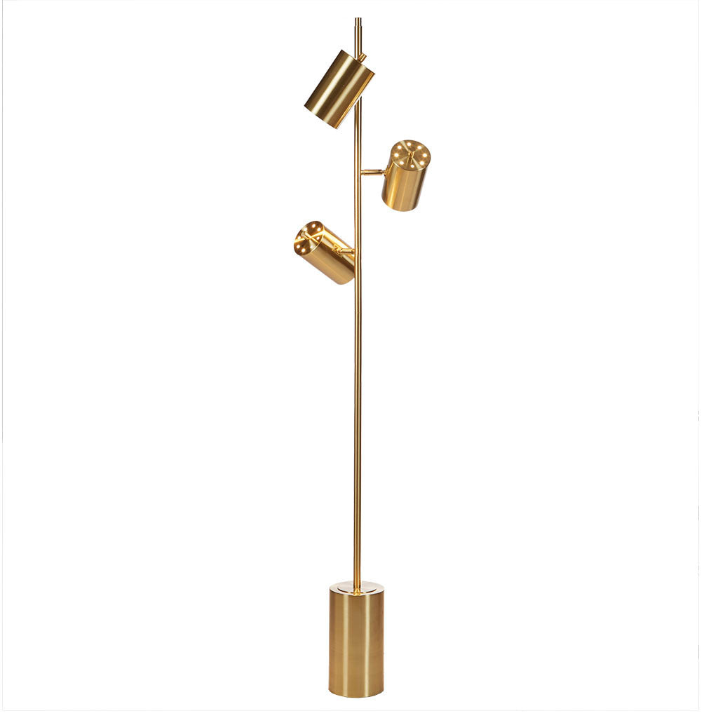 Alta 3-Light Metal Floor Lamp - Gold