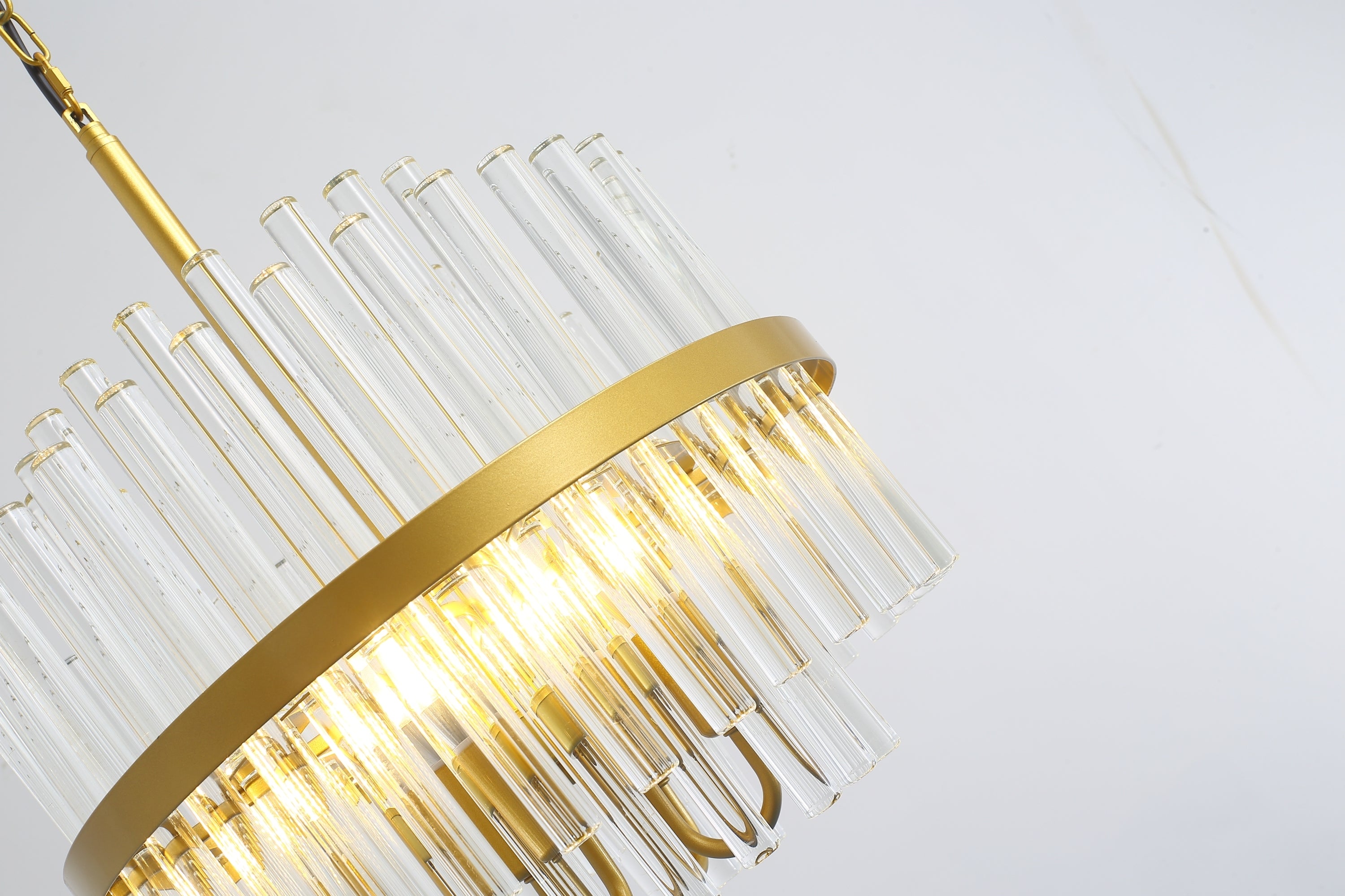 Modern American Cylindrical Crystal Chandelier-4 bulbs -E12 lamp holder