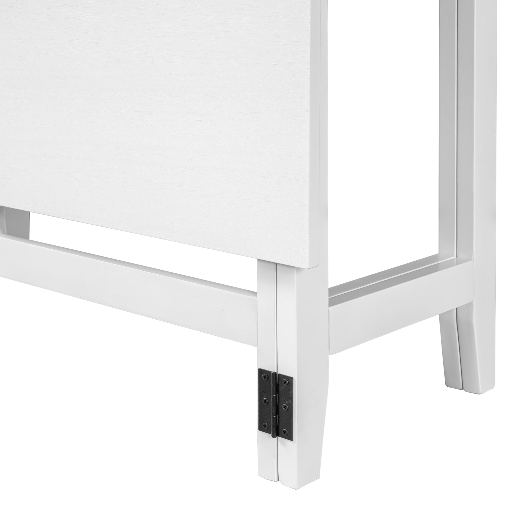 Farmhouse Wood Extendable Dining Table with Drop Leaf for Small Places - White