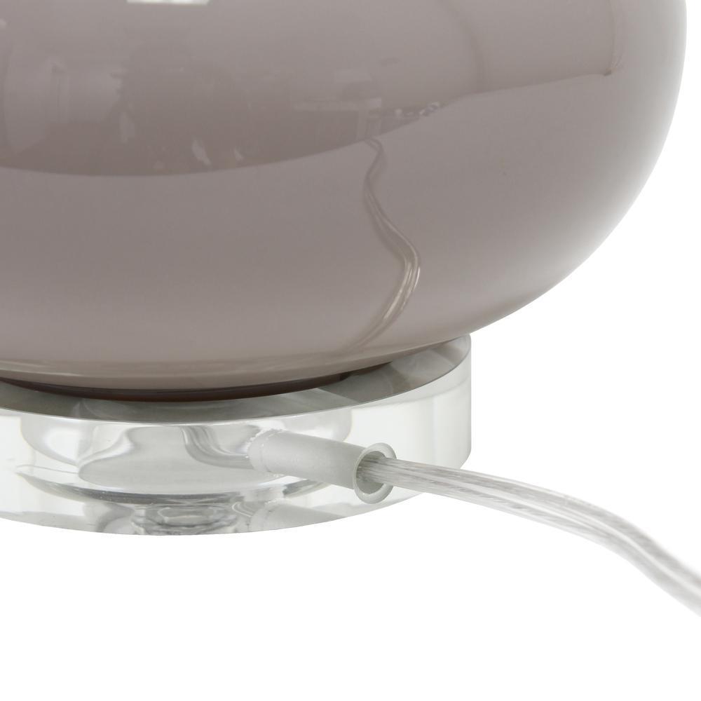 Modern Ceramic Table Lamp with White Fabric Shade - Grey