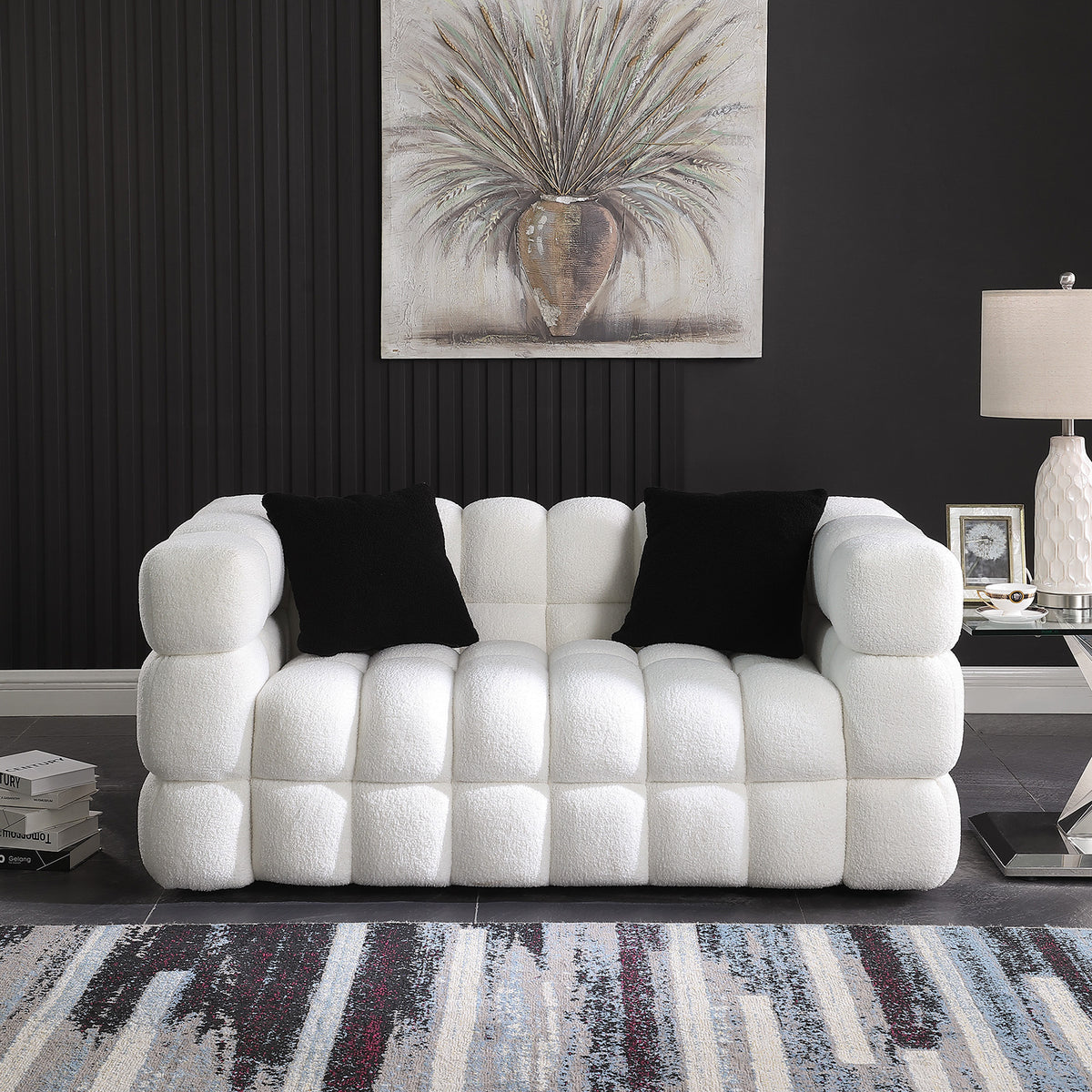Marshmallow Sofa Boucle 2 Seater - White