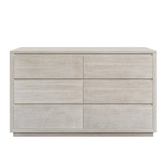 Modern Style Solid Wood 6-Drawer Dresser - Stone Gray