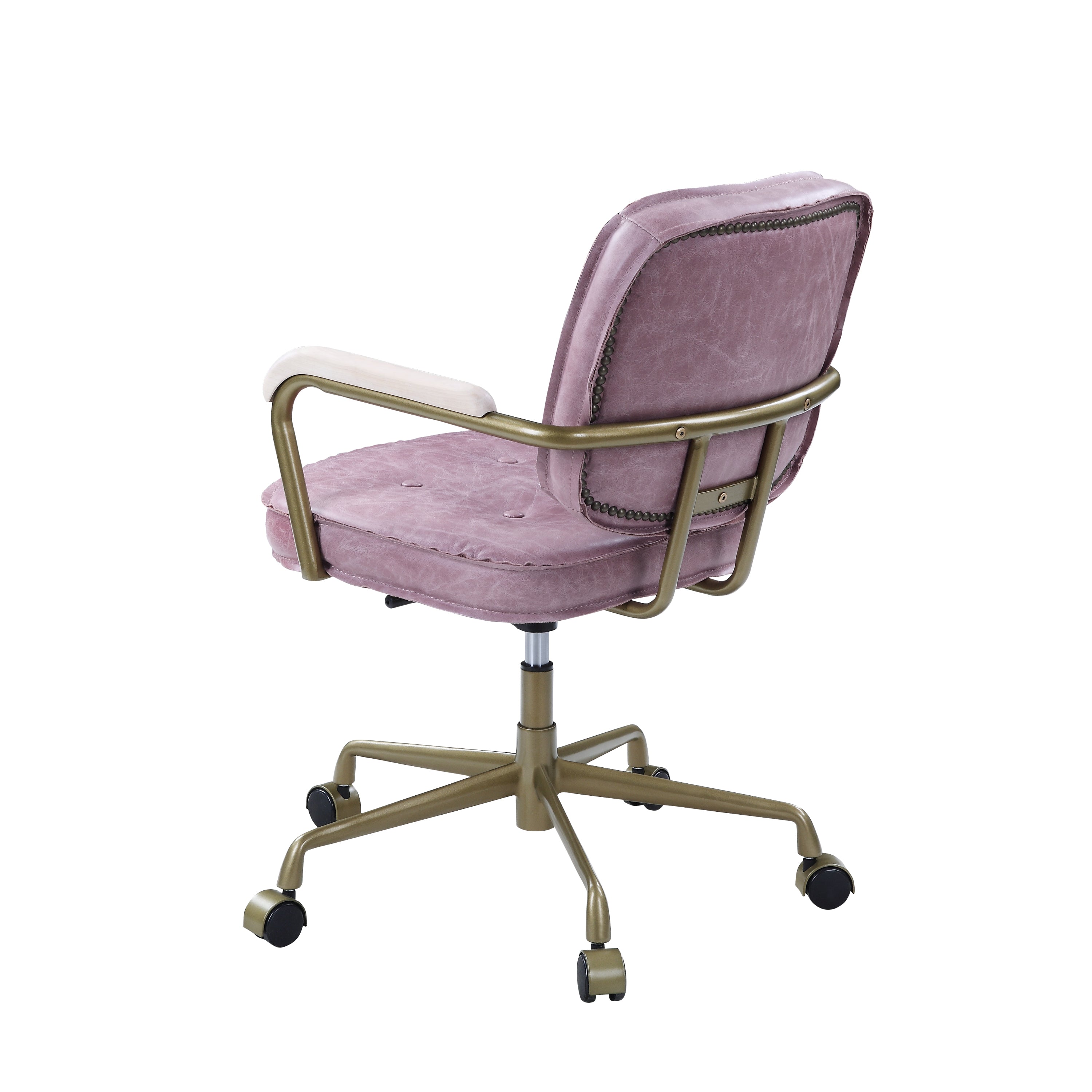 Vintage Office Chair, Top Grain Leather - Pink