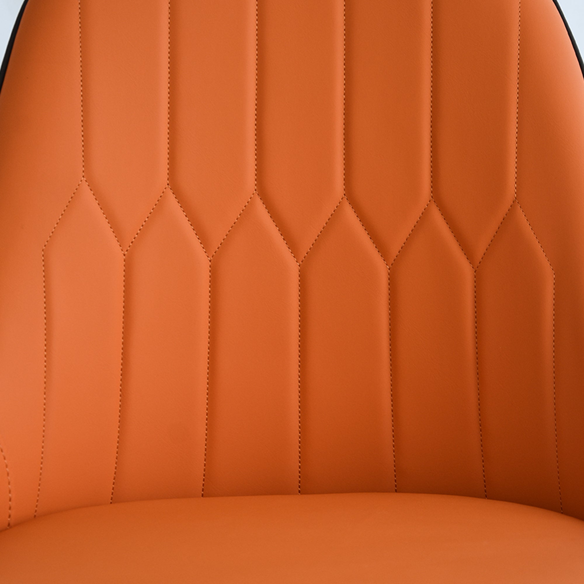 Modern PU Sponge-filled Dining Chairs (Set of 2) - Black and Orange