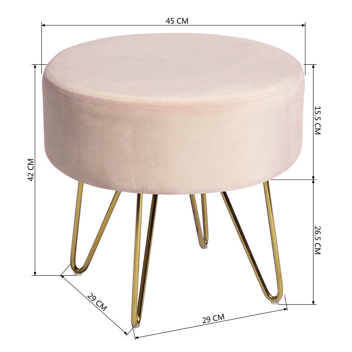 Velvet Round Stool