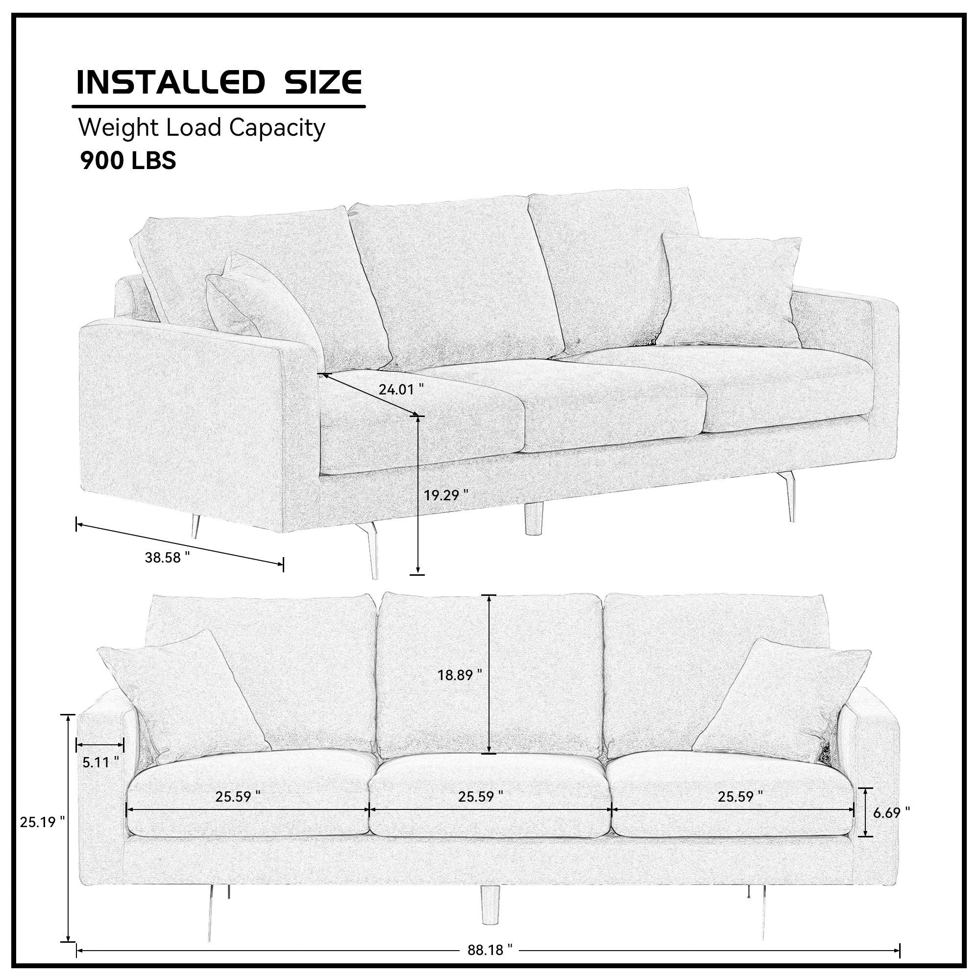 2 Pillows Sofa