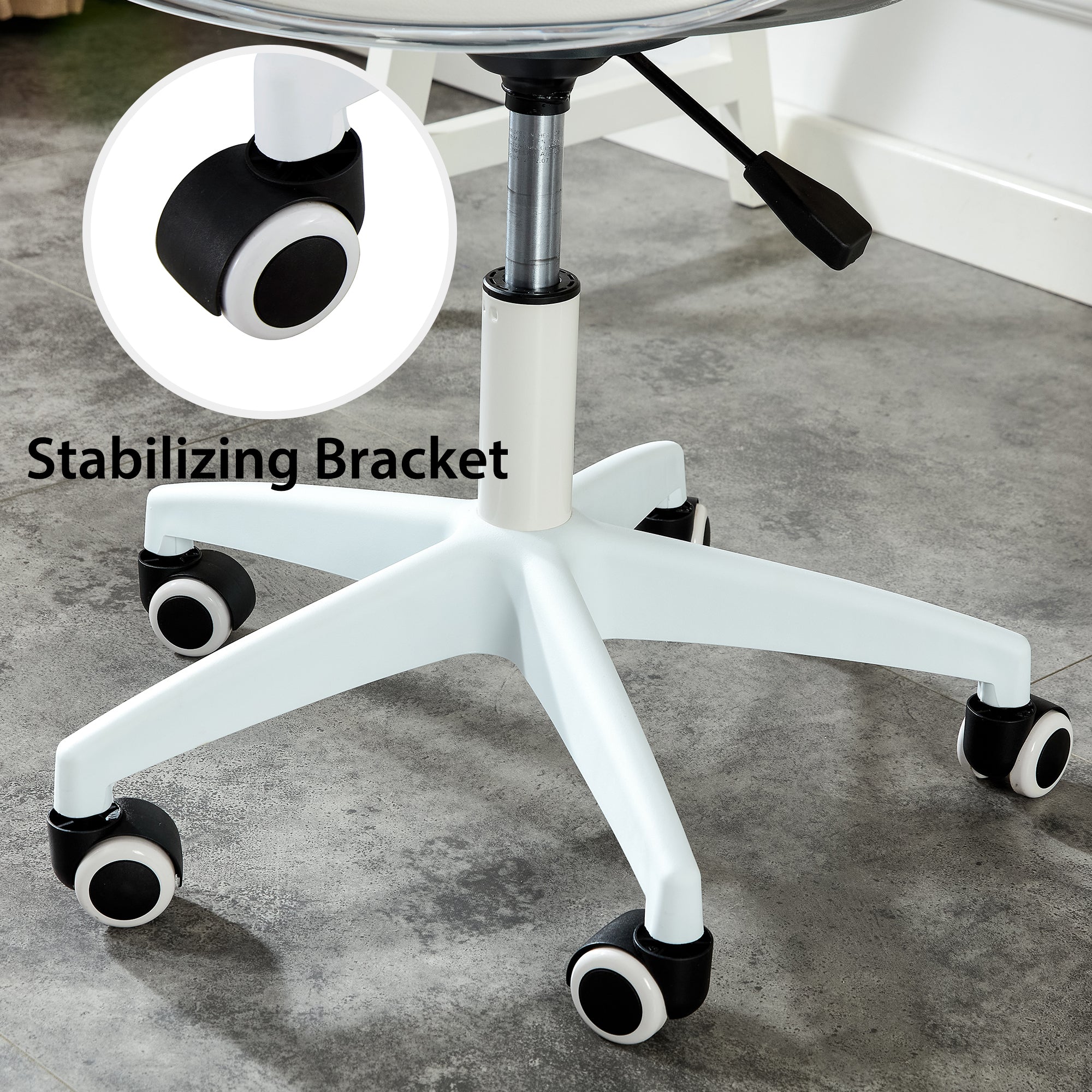 Modern Adjustable 360 °Swivel Chair with Wheels - Transparent Color