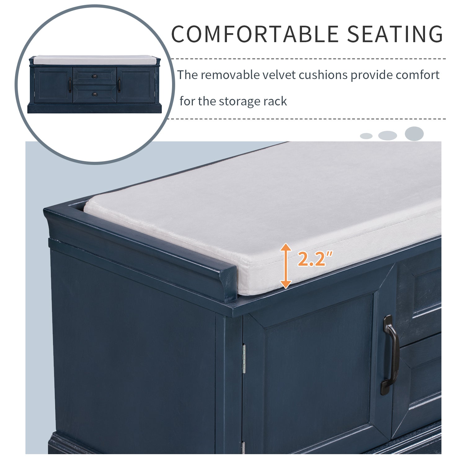 Storage Bench with 2 Drawers