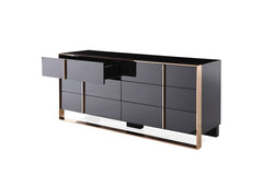 Nova Domus Cartier Modern Black & Rose Gold Dresser