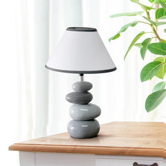 Priva 14.7" Table Desk Lamp - Grey with Fabric Shade