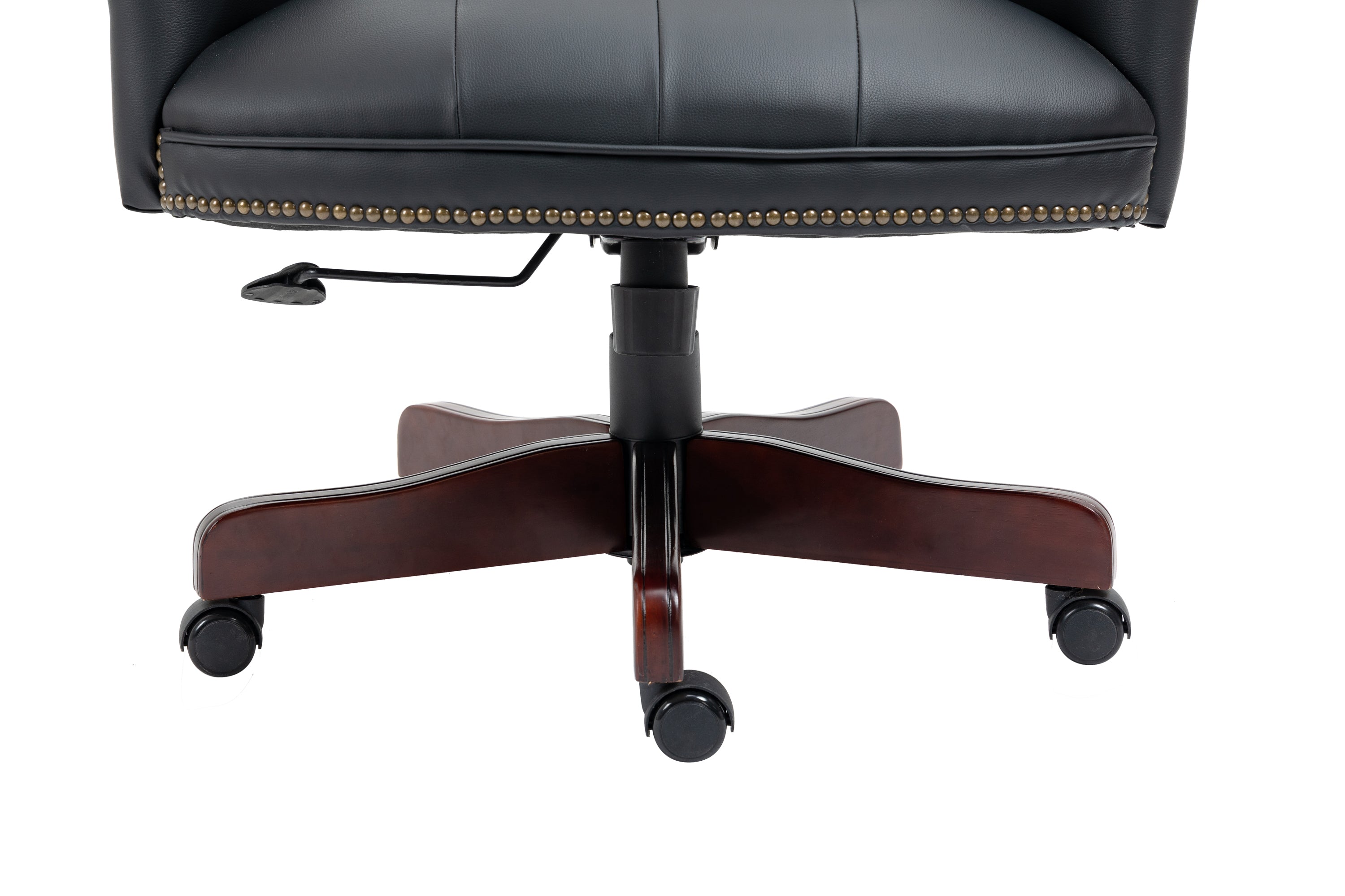 Executive Office Chair - High Back Reclining Comfortable Desk Chair - Ergonomic Design - Thick Padded Seat and Backrest - PU Leather Desk Chair with Smooth Glide Caster Wheels - Black
