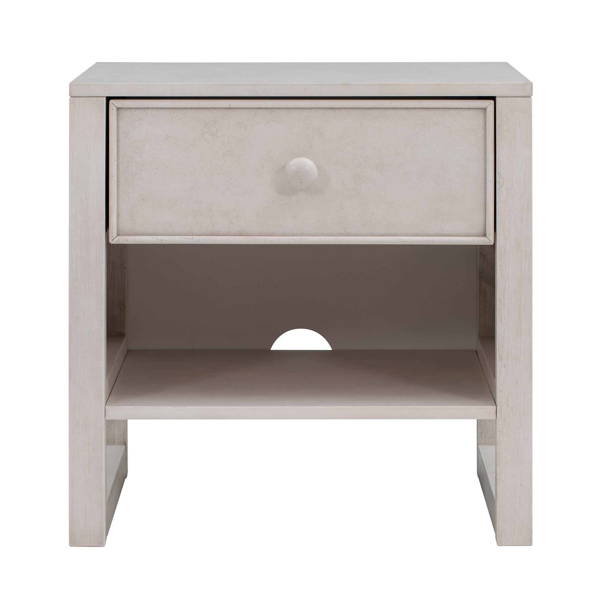 Wooden Nightstand with a Drawer and an Open Storage - Antique White