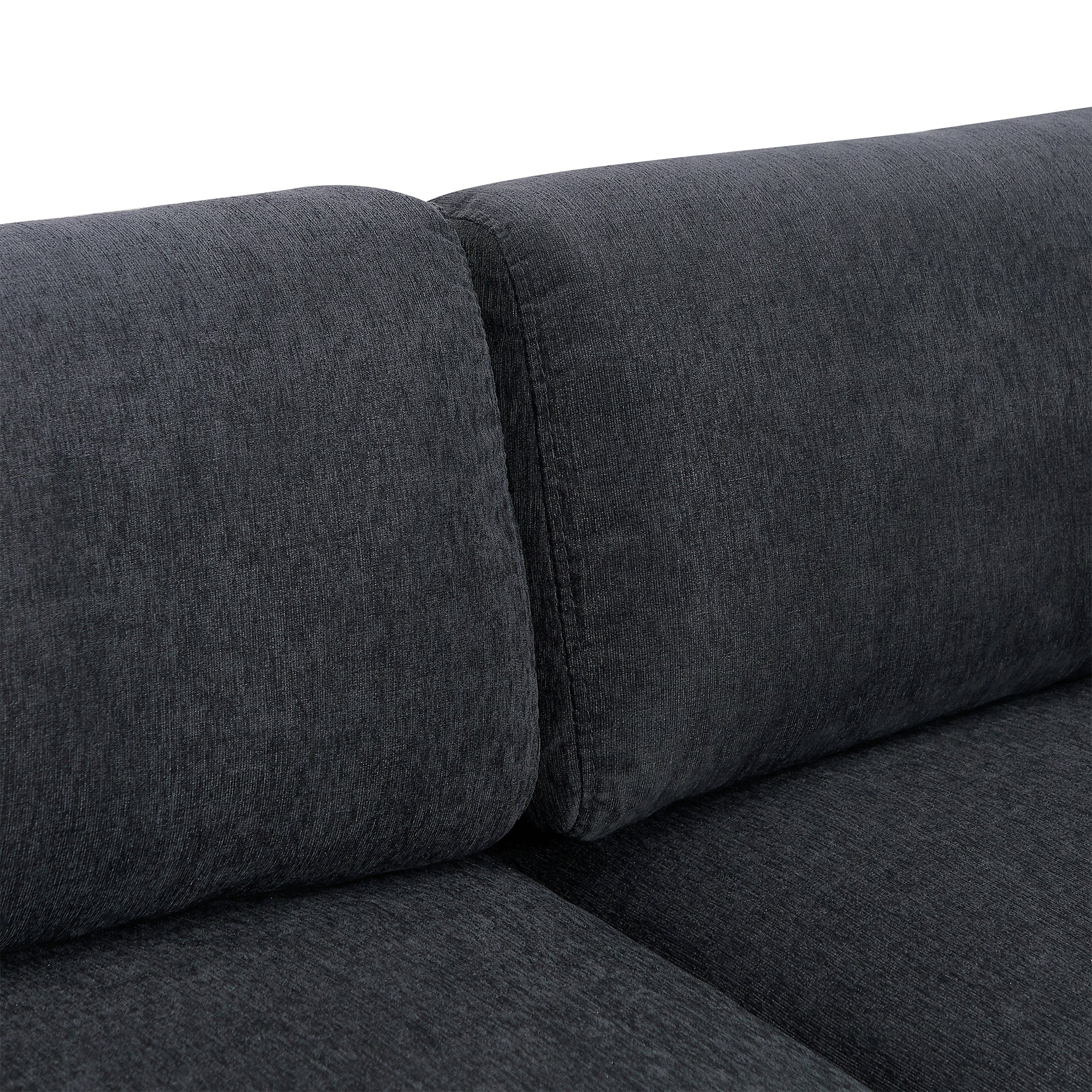 Upholstery Convertible Sectional Sofa, L Shaped Couch with Reversible Chaise - Grey