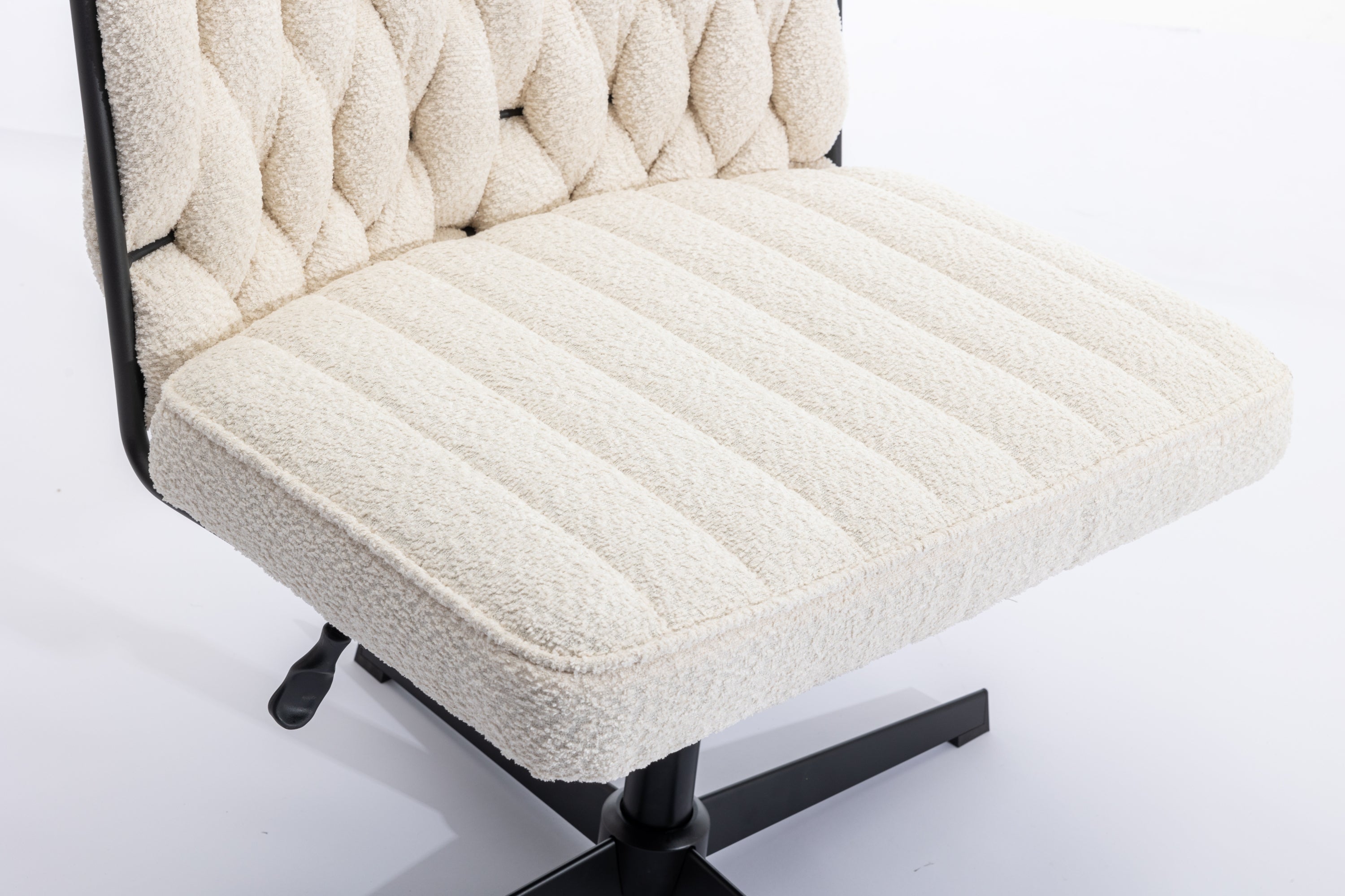 Armless Office Desk Chair No Wheels - White