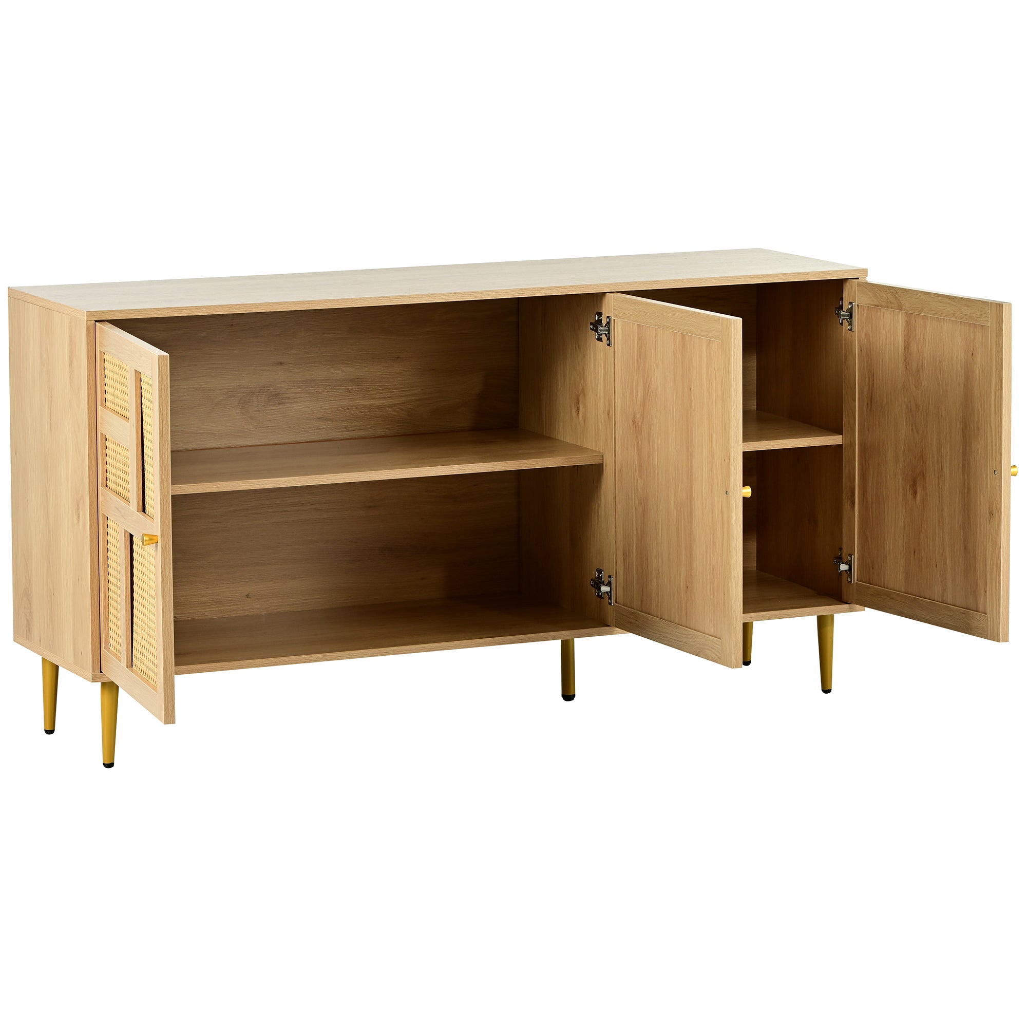Rattan Cabinet with Adjustable Shelves and Storage