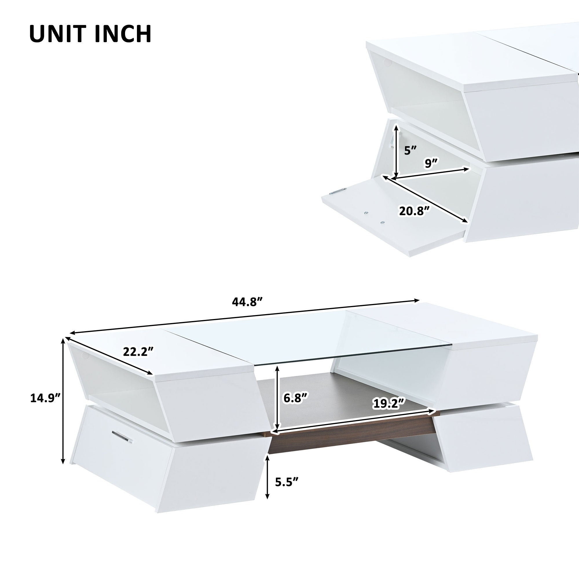 2-Tier Center Table - White