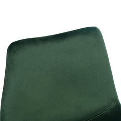 Modern Velvet Dining Chairs with Golden Metal Legs (Set of 2) - Green