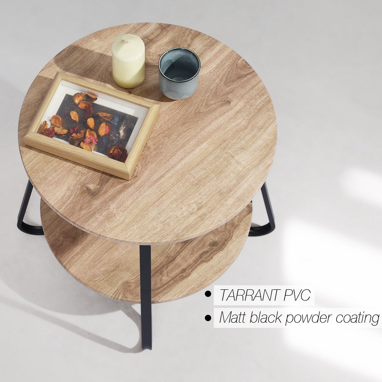 2 Tier Storage Table Farmhouse Small Side Table
