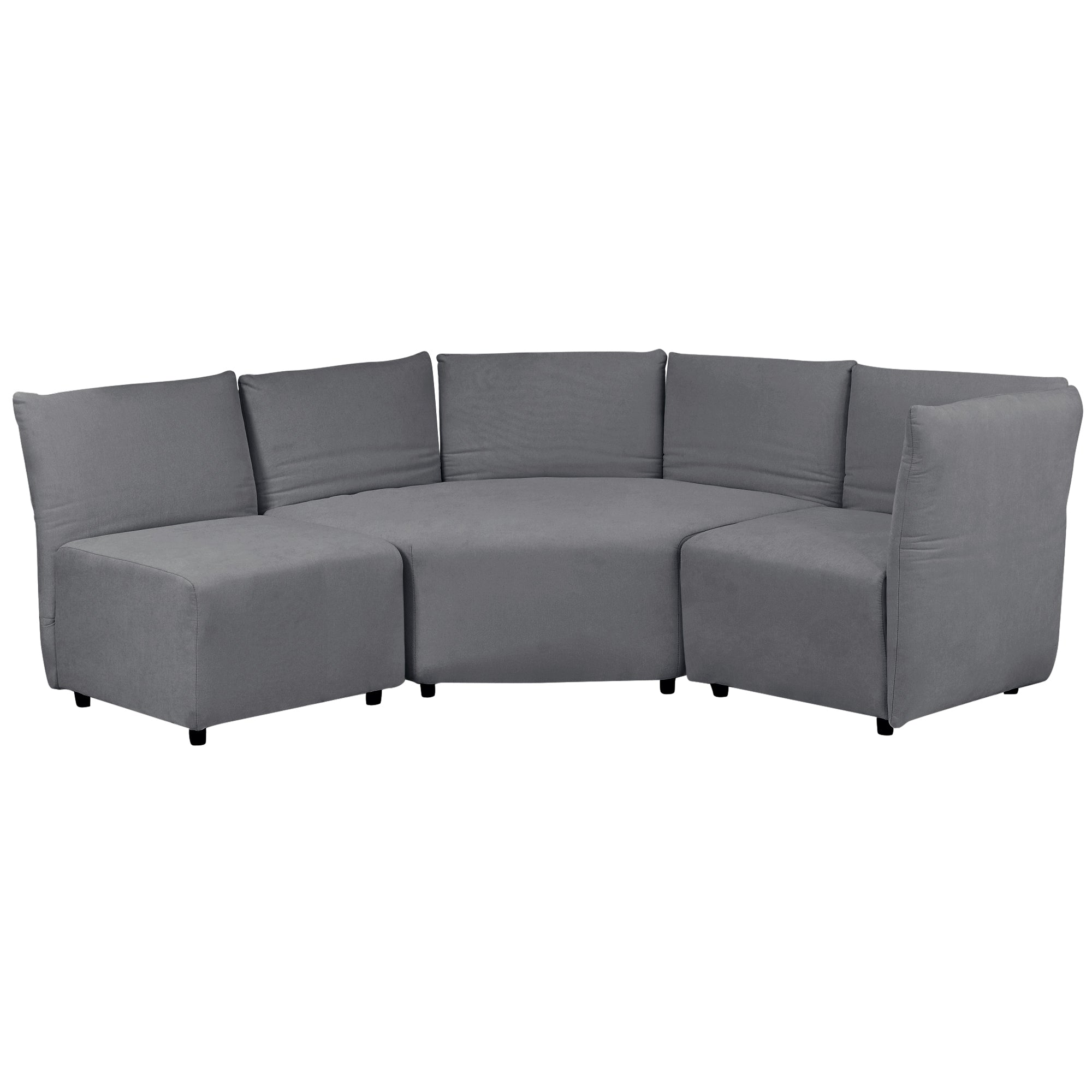 Stylish Sofa Set with Polyester Upholstery with Adjustable Back with Free Combination for Living Room - Gray