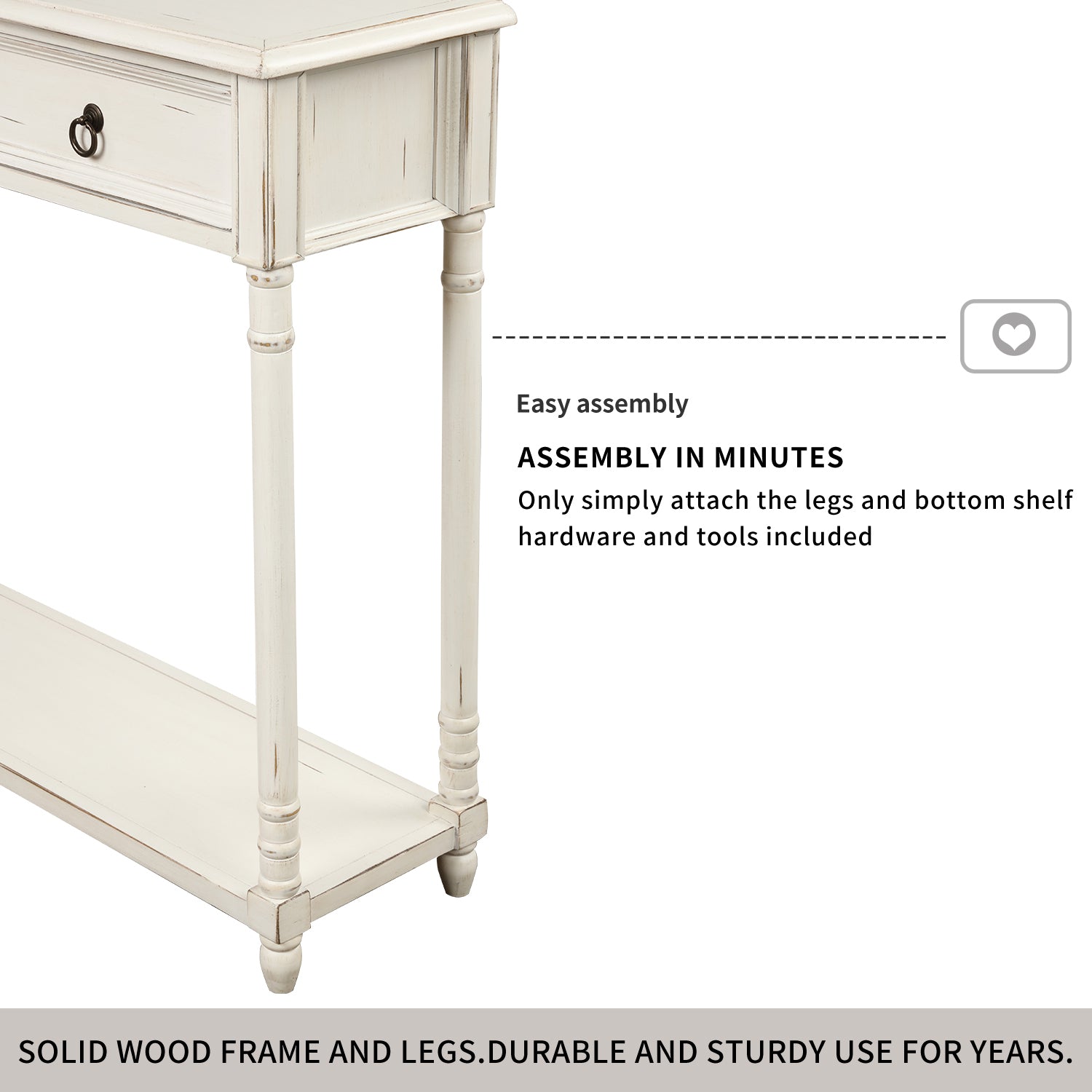 Console table for entryway with shelves
