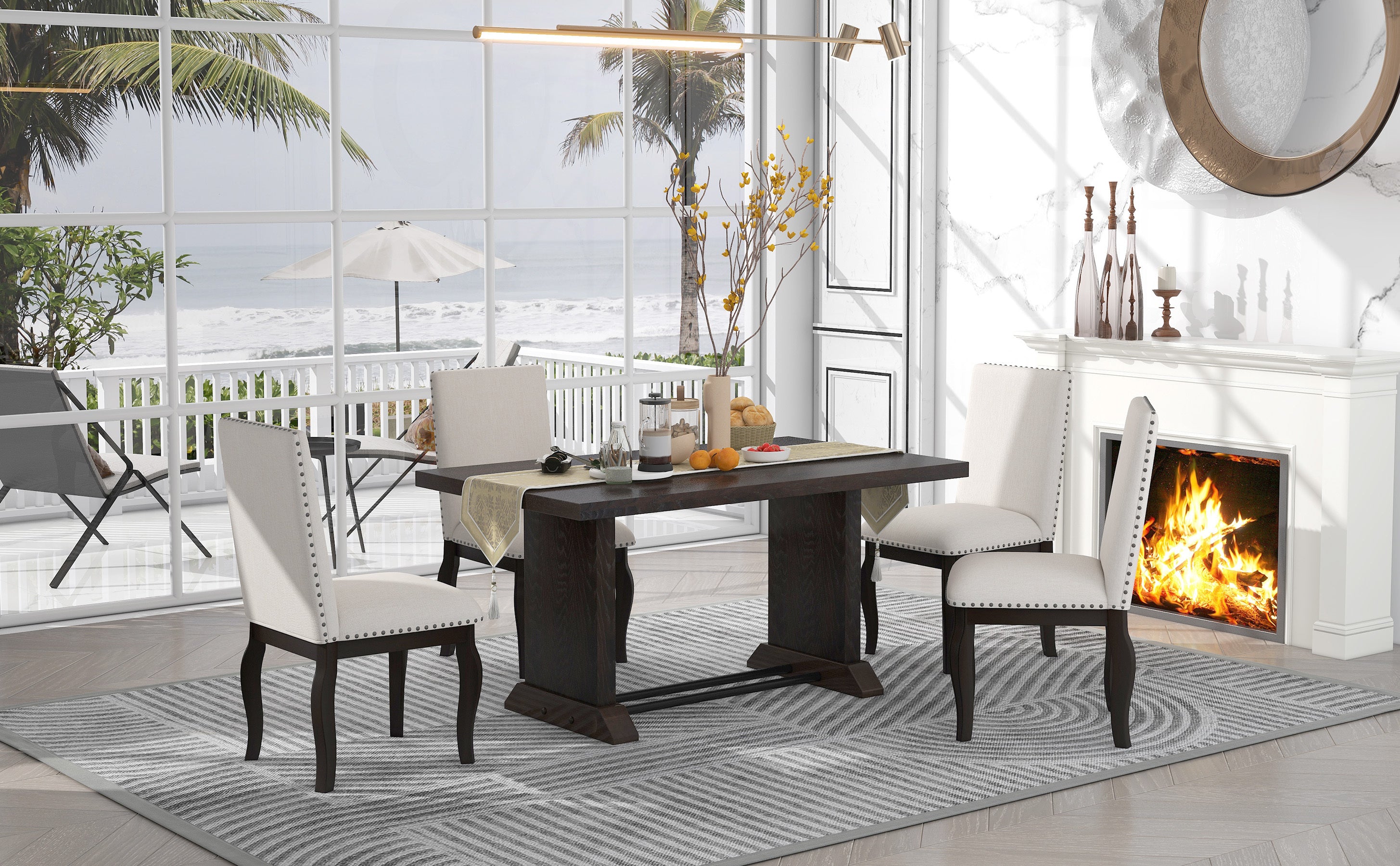 Espresso dining table