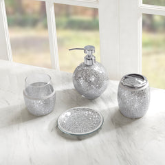 4 Piece Bath Accessory Set Silver