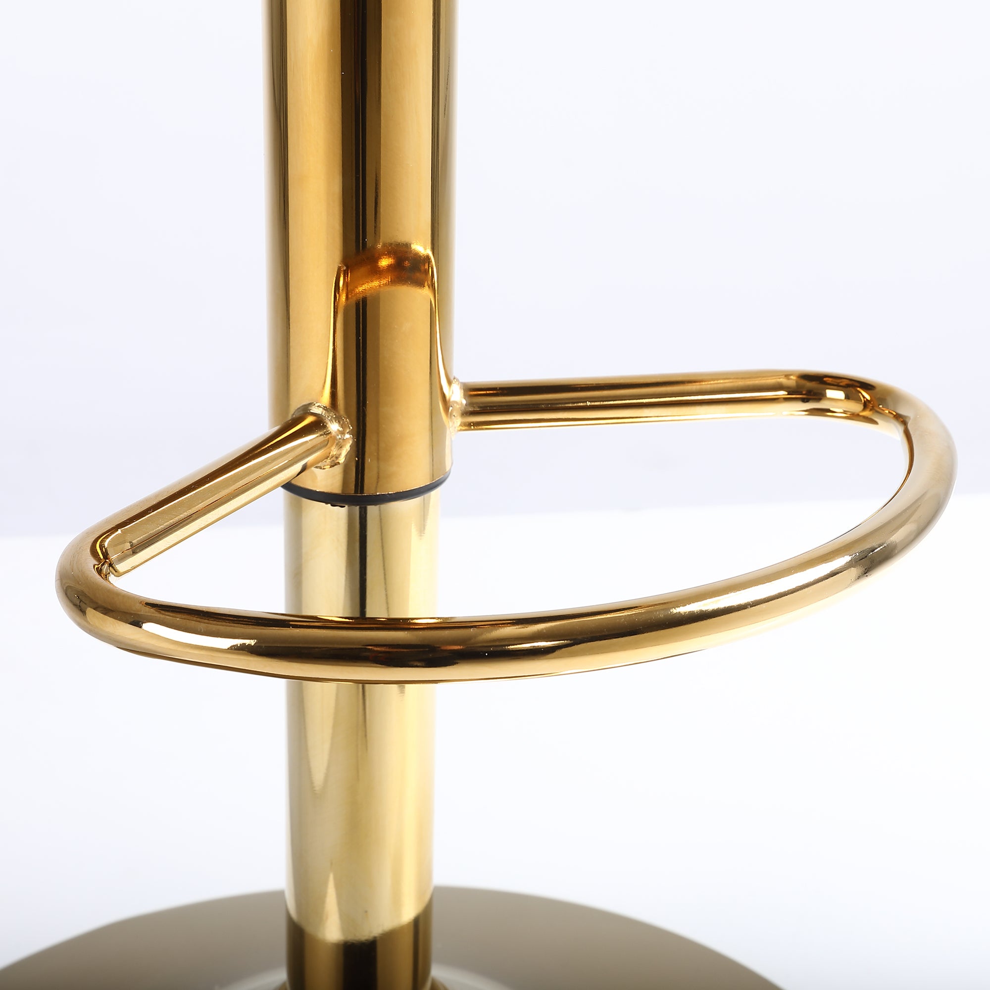 Bar Chair Pure Gold Plated Adjustable Height (Set of 2) - Off-White Velvet