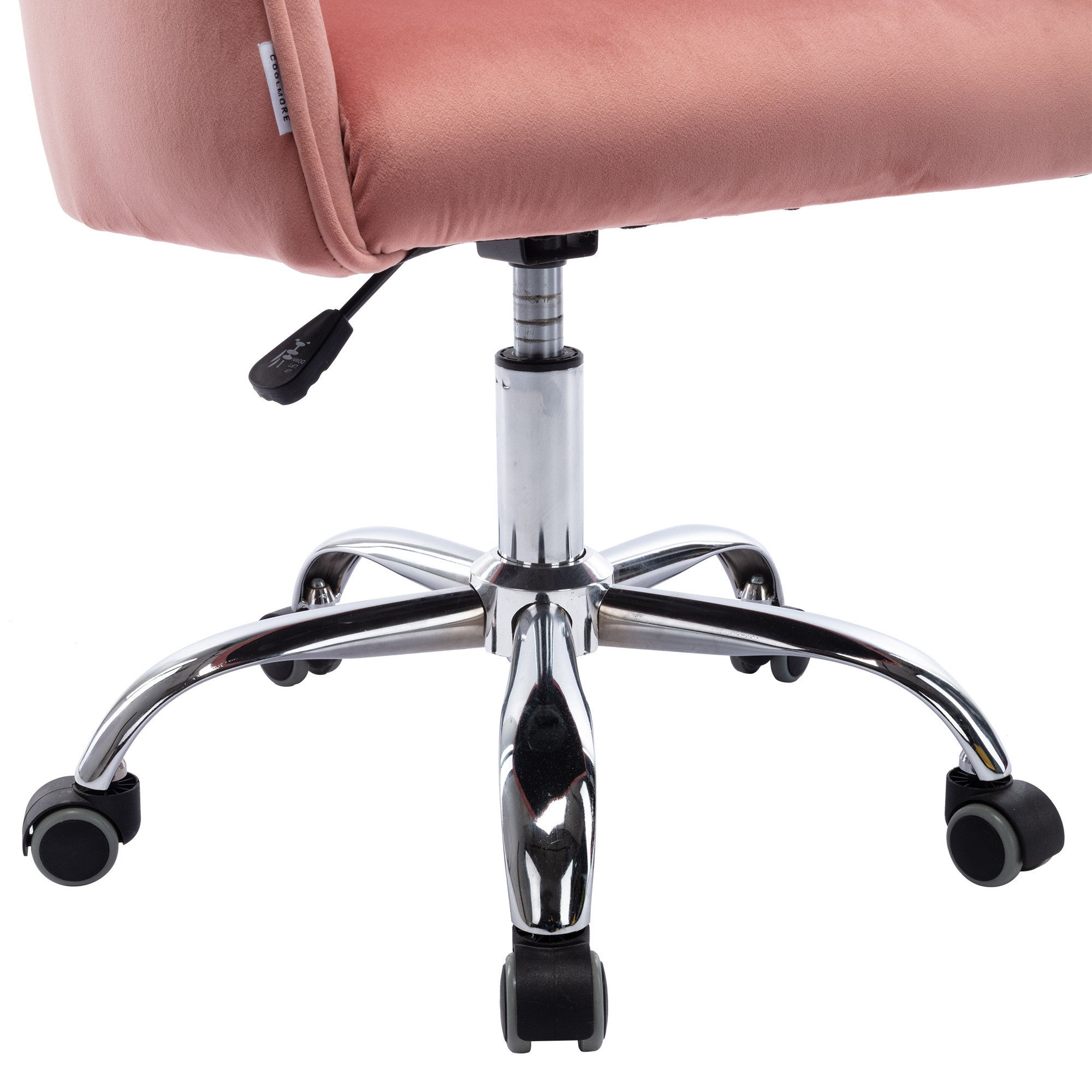 Modern Velvet Swivel Chair with Silver Feet - Pink