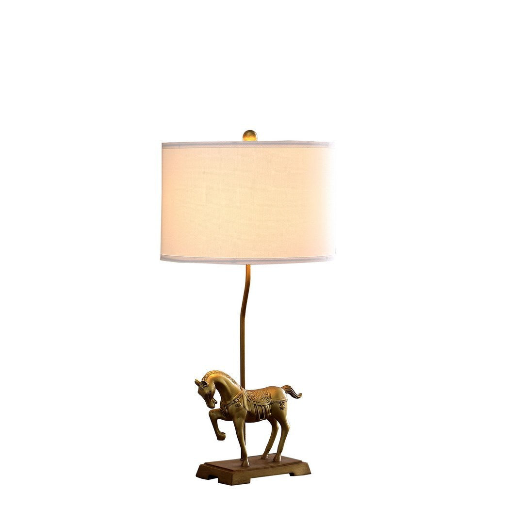 Gold Royal Stallion Horse Resin Table Lamp