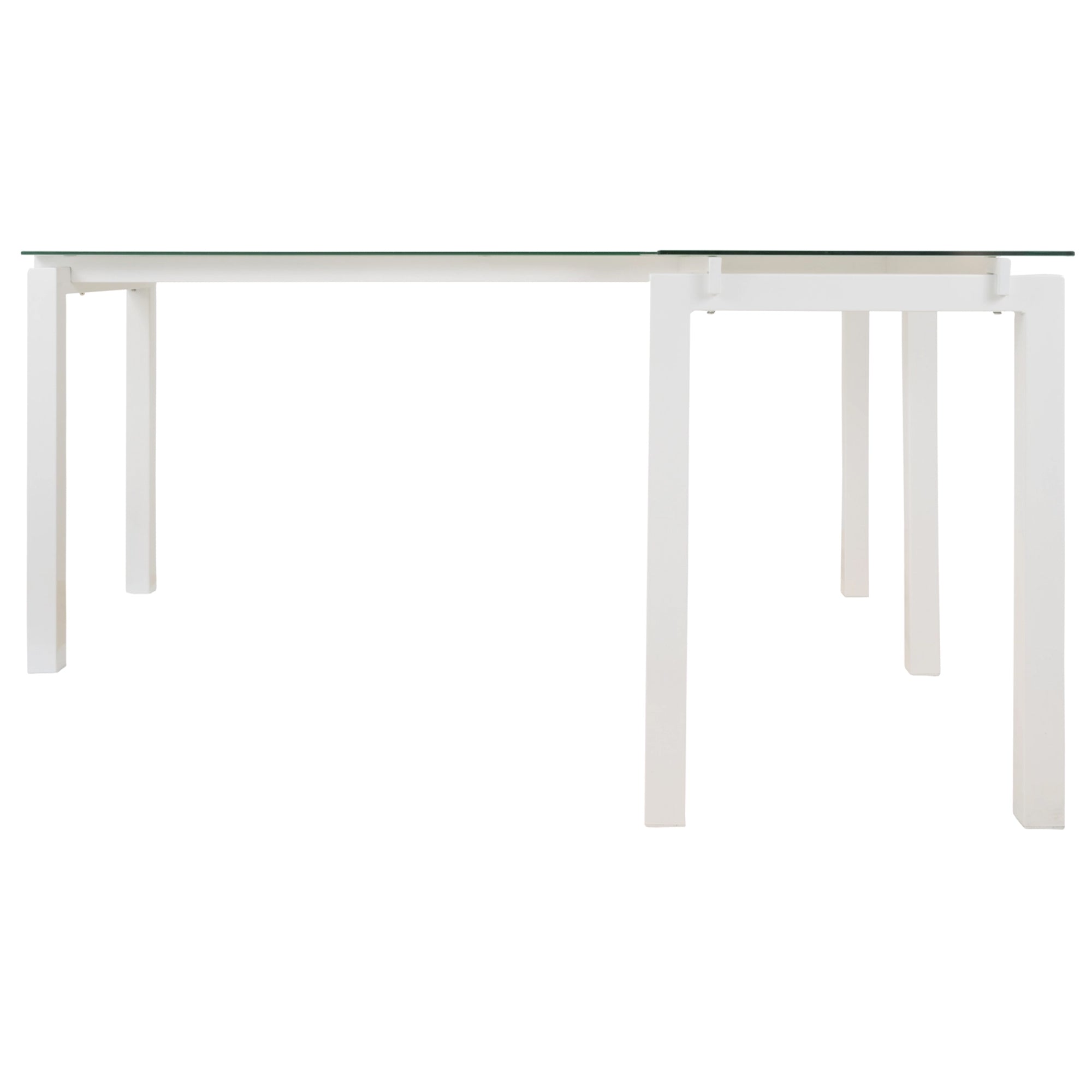 Contemporary Home Office L-Desk - White / Glass