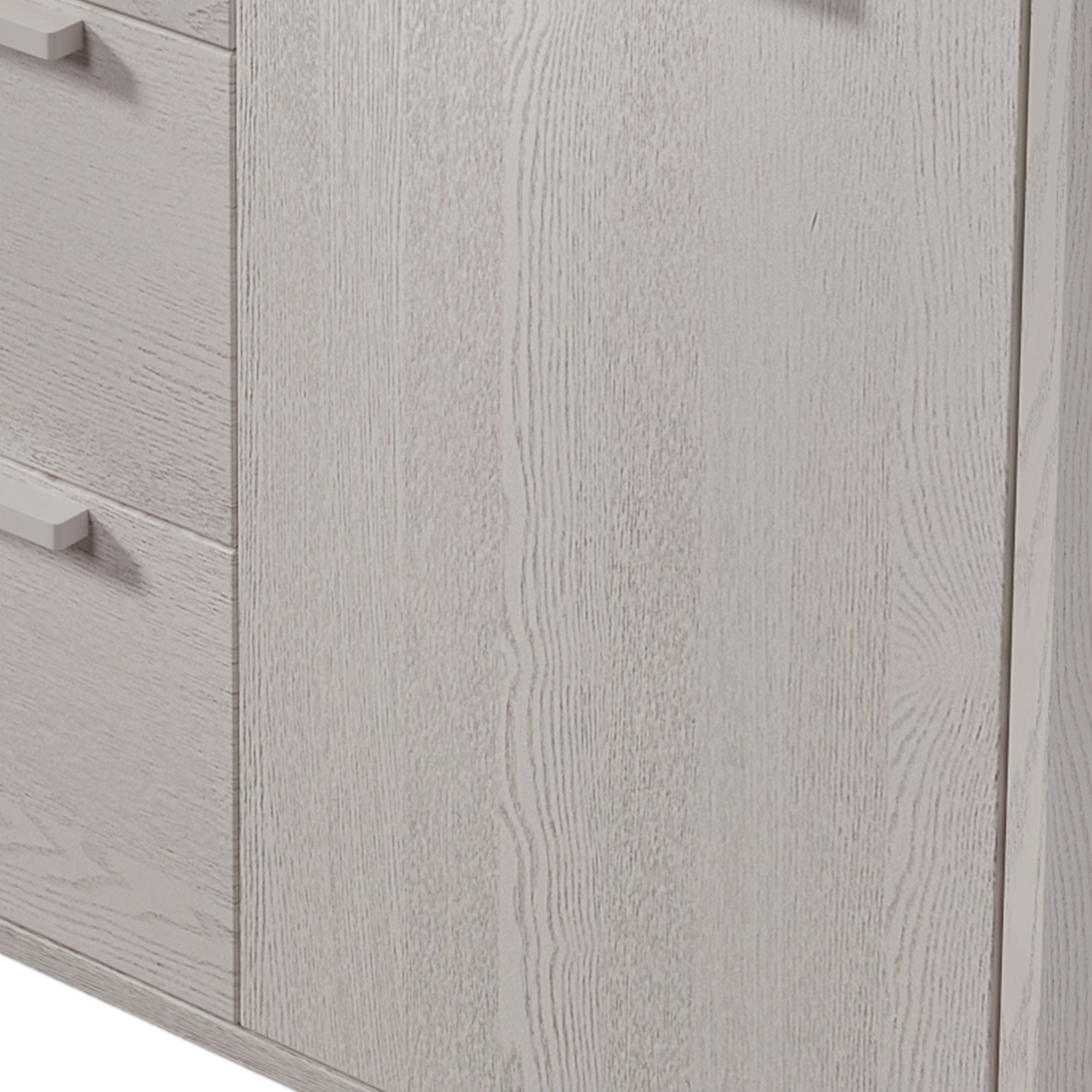 Modern Style Manufactured Wood 3-Drawer Dresser with Solid Wood Legs - Stone Gray