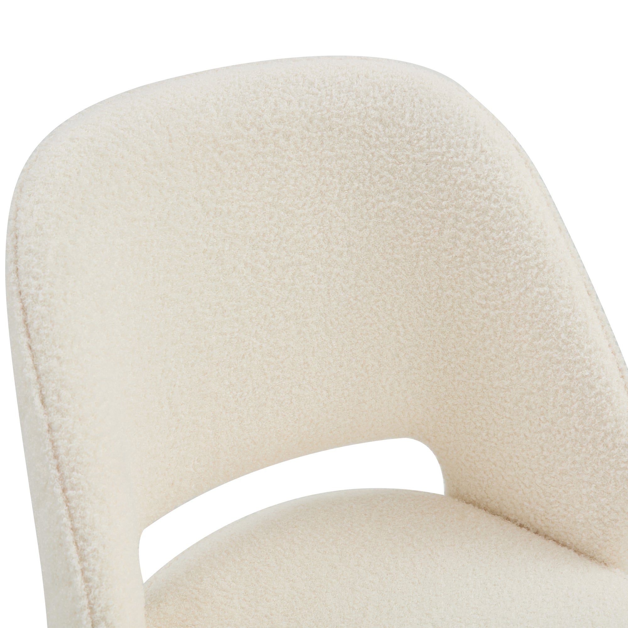 Modern Swivel Teddy Velvet Office Chairs, Adjustable 360 °- White