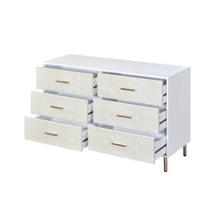 Contemporary Dresser - White, Champagne & Gold Finish