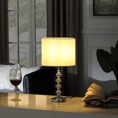Modern Kayli Crystal Cut Orb Chrome Metal Table Lamp