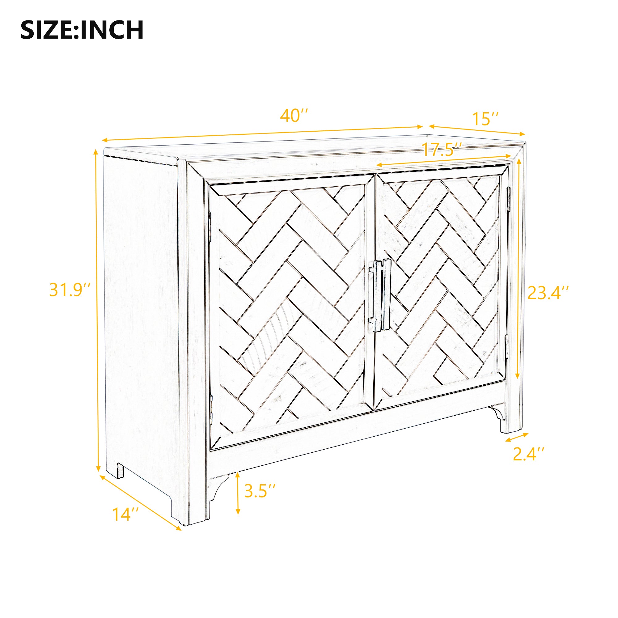 2 Door 40" Acacia Wood Console