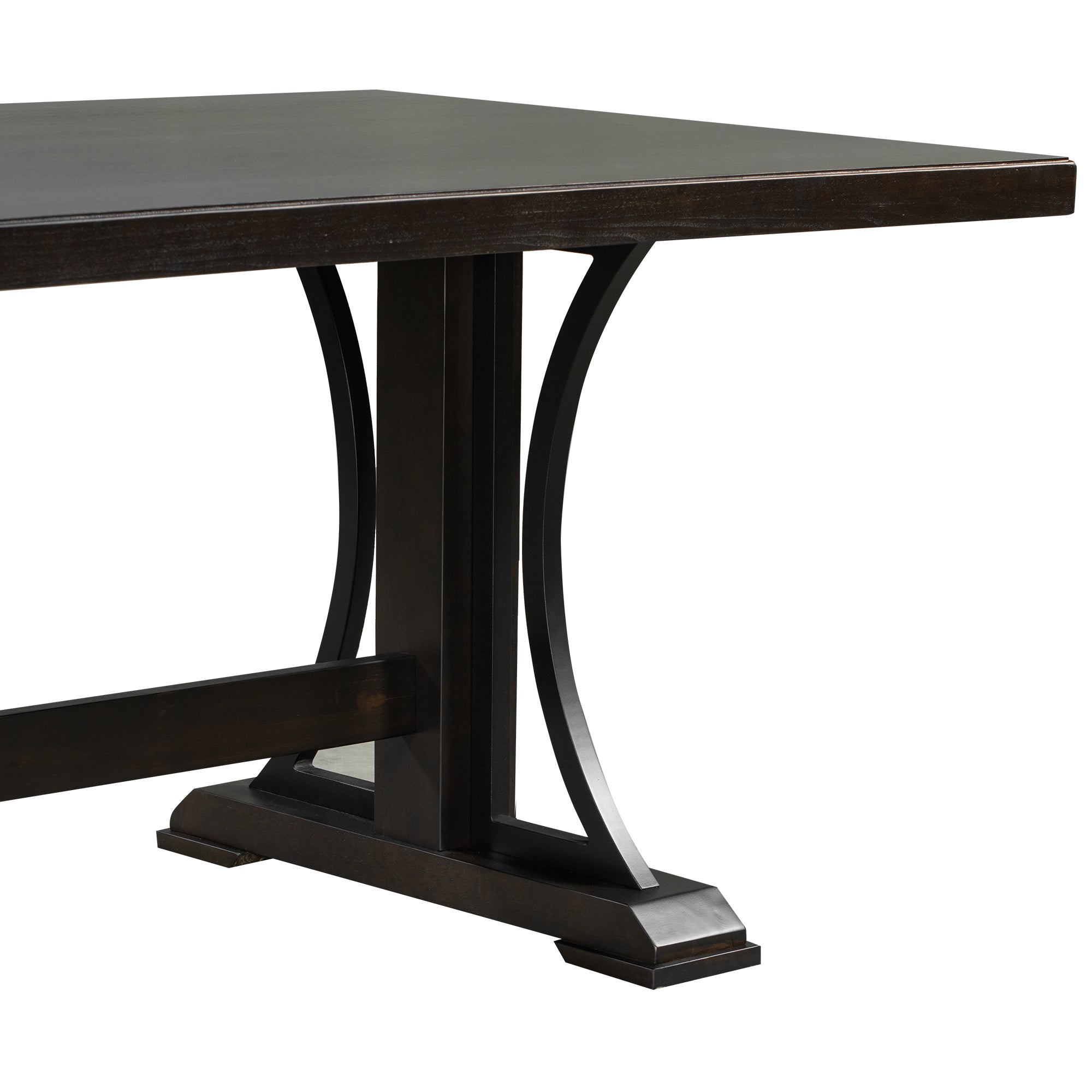 Retro Style Dining Table 78” Wood Rectangular Table, Seats up to 8 - Espresso